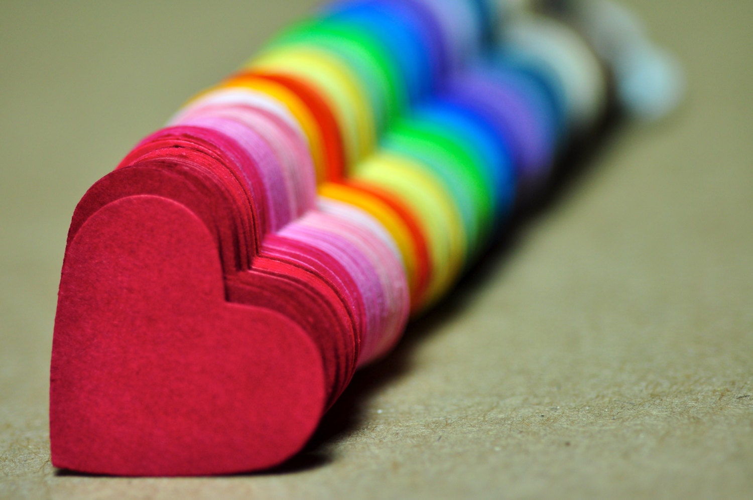 250 Rainbow Heart Die Cuts - Over the Rainbow Heart Confetti