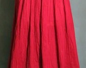 1980's Broomstick Peasant Maxi Skirt Deep Red Size Medium