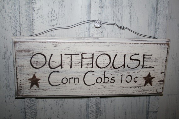 OUTHOUSE Wooden Sign Funny Bathroom Sign by NaturesGlow on Etsy