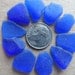 Genuine Pure Beach Sea Glass Royal Cobalt Blue Surf Tumbled Nearly Flawless Rare 10 pcs A5
