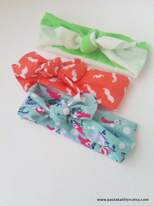 Set of THREE Retro Headbands in CHILD SIZE