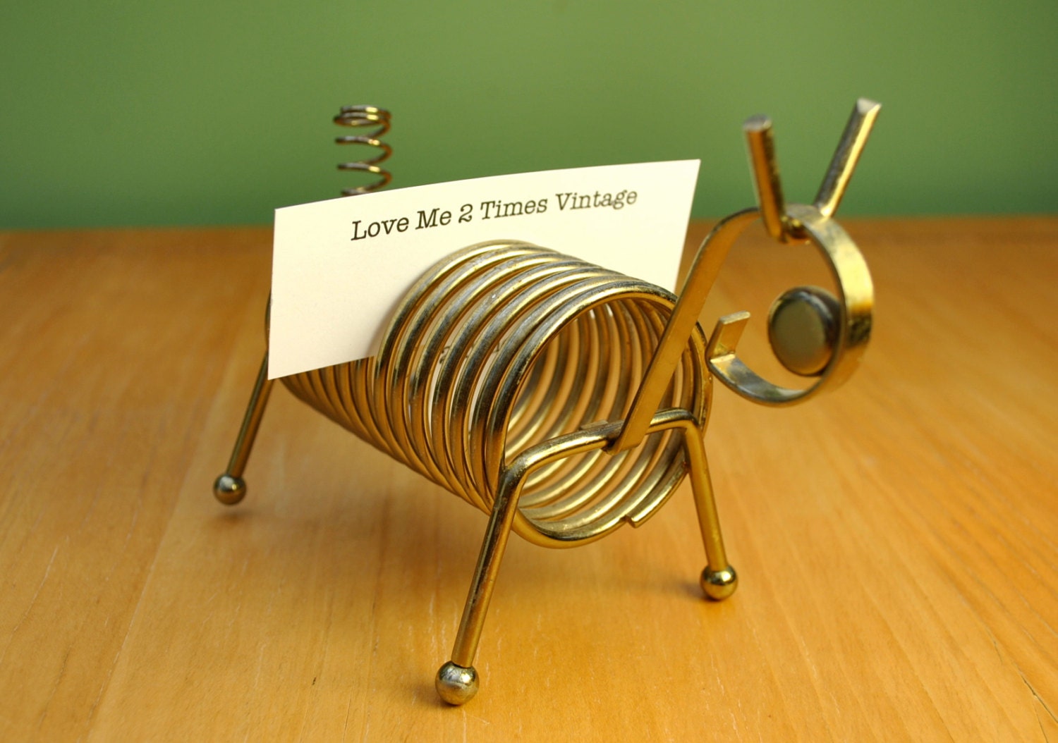 Vintage goat letter holder 1950s spiral wire desk organizer