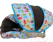 Urban Owls with Brown Infant Car Seat Cover--- Moves To Toddler