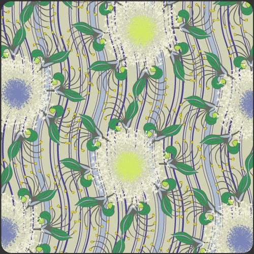 Pat Bravo Art Gallery Color Splash Cool Exotic Blooms  fabric by the yard