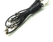 Long Fiber Earrings, Eco Friendly, Natural Earthy Jewelry, Black and Silver, Boho Earrings, Gypsy Jewelry