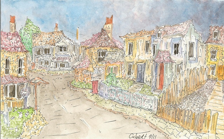 Cubert, Cornwall, England - Original Watercolor Painting