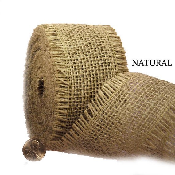 Jute Mesh Ribbon 3 Yard White Natural by SimplyRomanticPapery