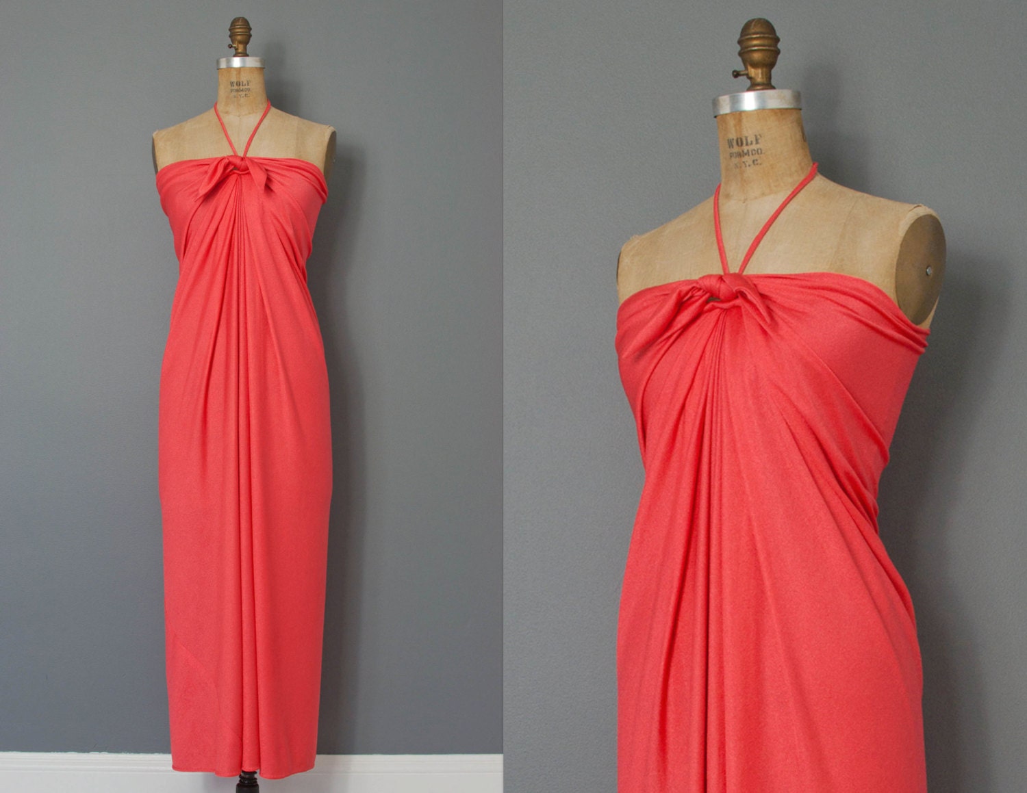 vintage 1970s halston dress / 1970s maxi dress / 70s dress / the ROMAN SPRING dress
