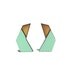 Robo Stud Earrings - Seafoam & Wood