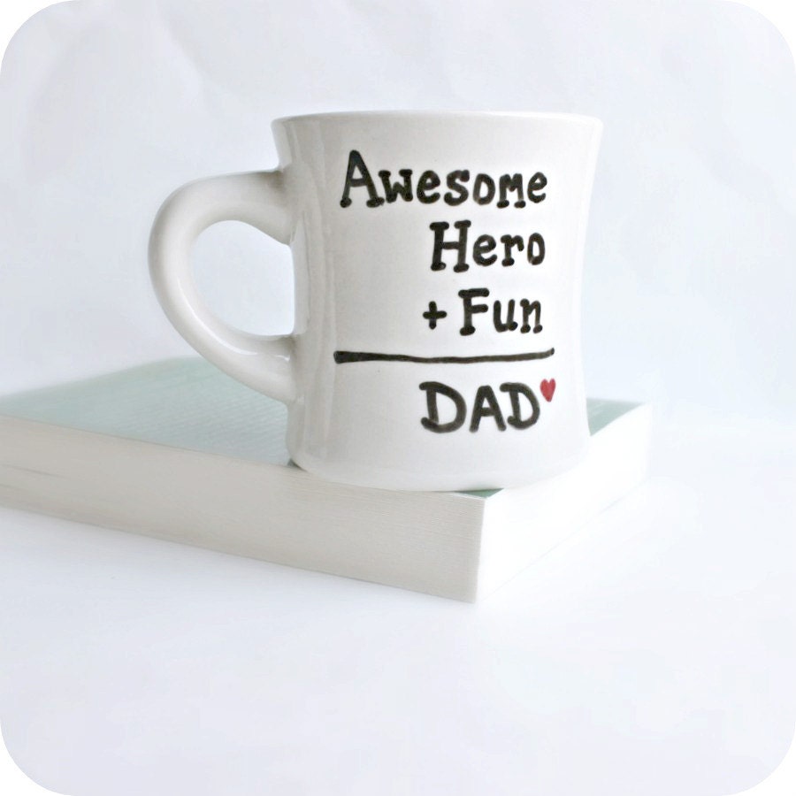 Fathers Day Dad Funny Mug coffee tea cup diner mug red white black heart