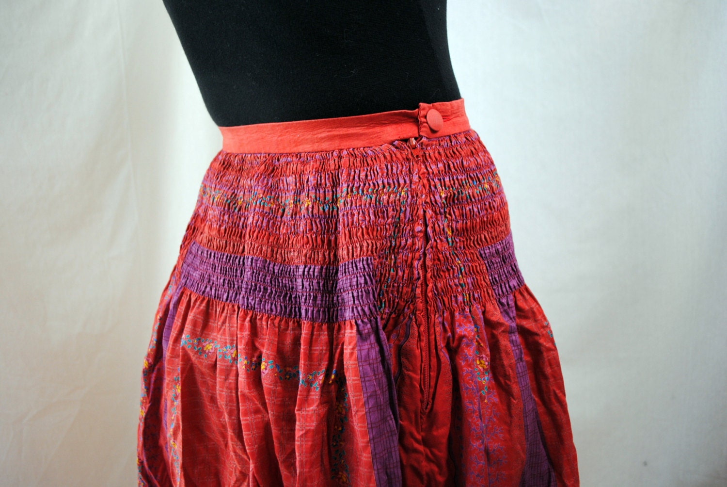 Vintage Gypsy Ethnic Cotton Skirt - La Provence de Pierre Deux - Made in France