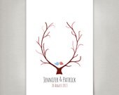Fingerprint Wedding Tree, Custom Wedding Guest Book alternative,  thumbprint ready