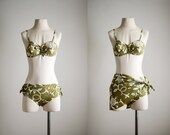 60s bikini / 1960s three piece swimsuit / Miss Hawaii bikini