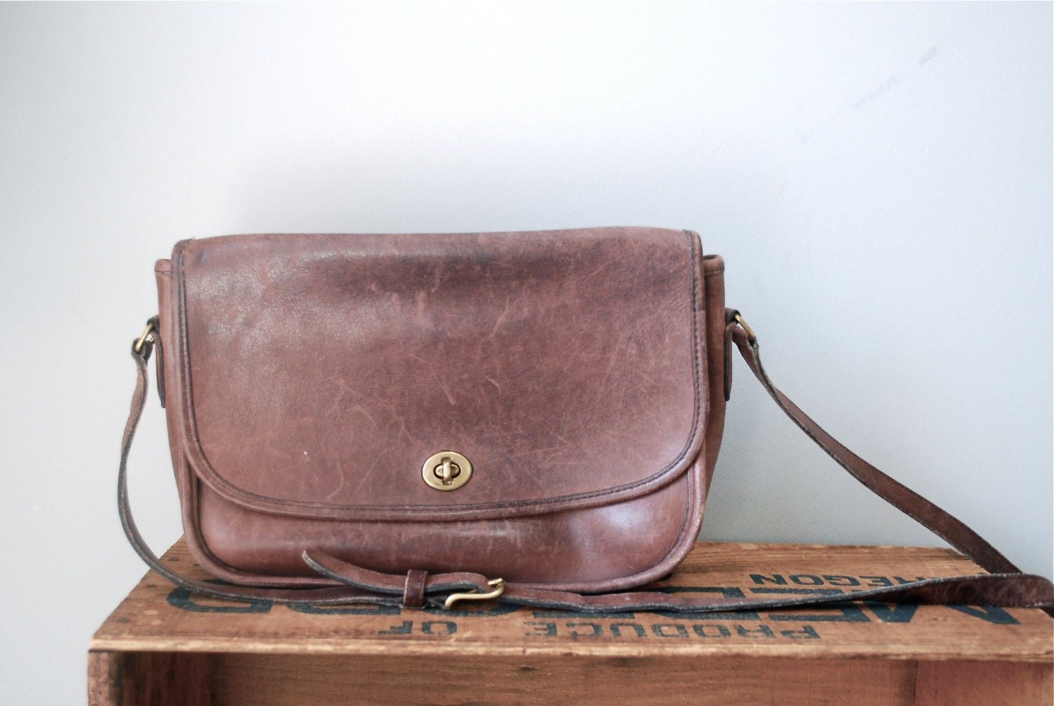Vintage Brown Leather COACH Purse, No. 058-2937