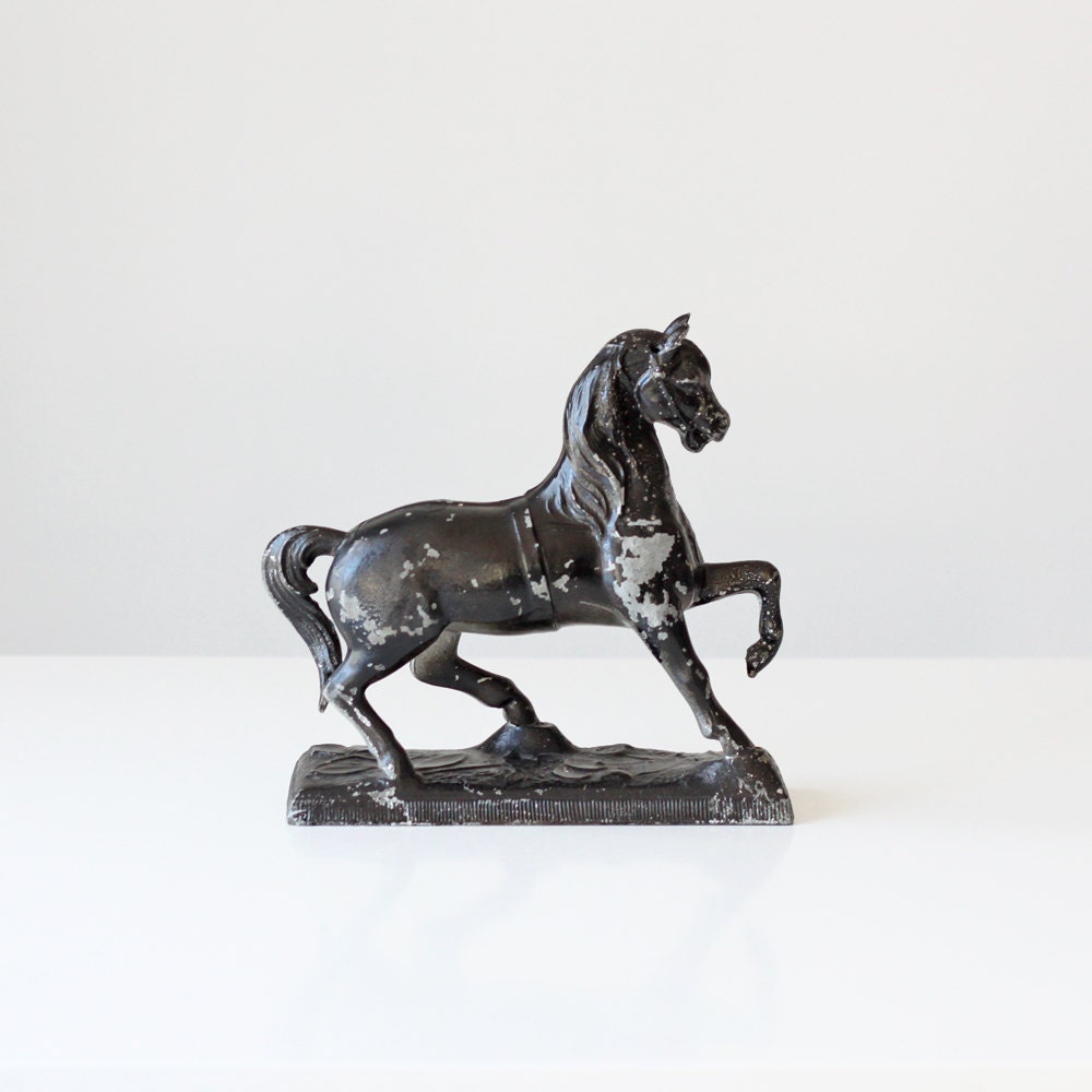 Vintage Cast Metal Horse Statue