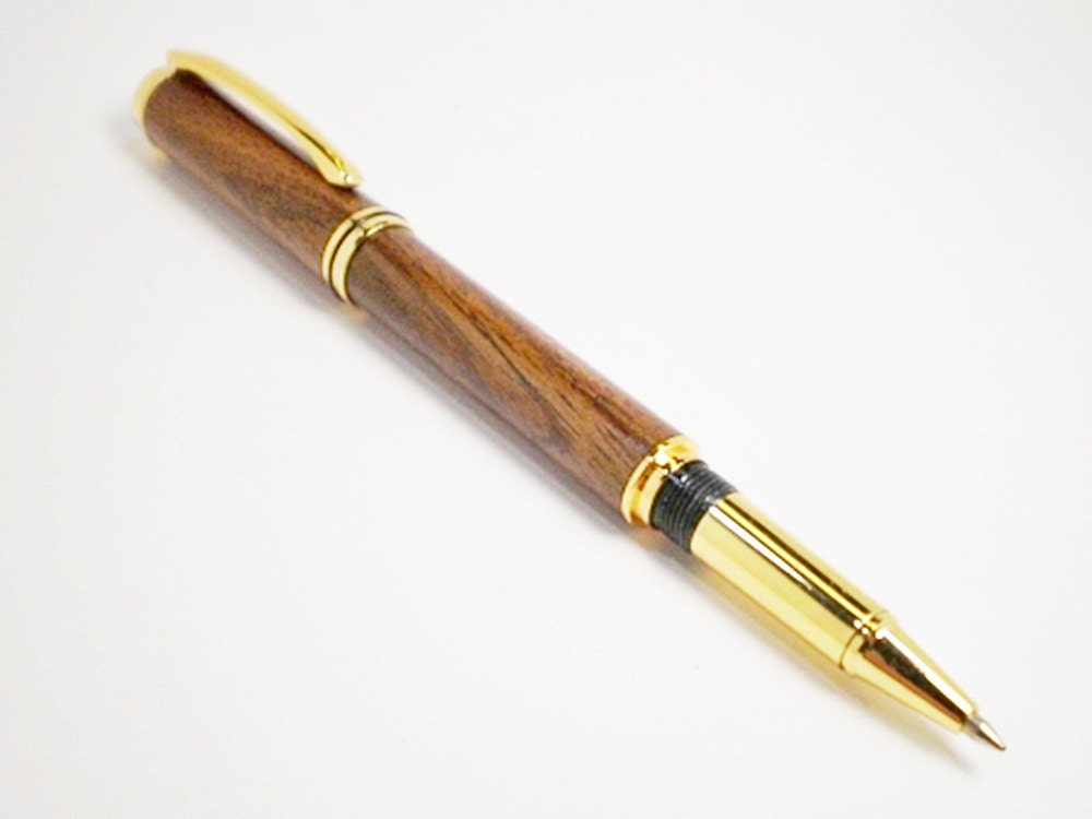 Rollerball Wood Pen Hand Turned - Black Walnut No 14