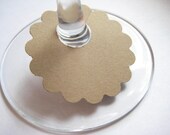 Large Brown Wine Glass Tags, Charms, Labels, Markers