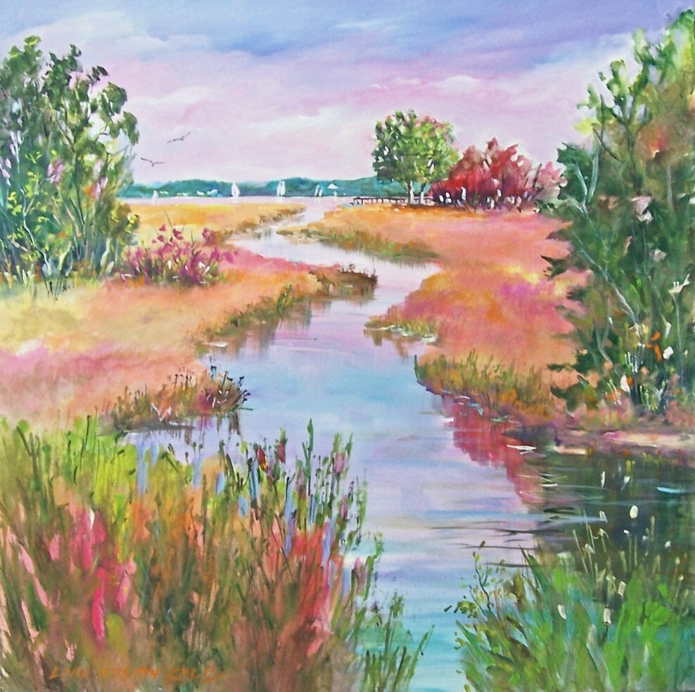 Autumn at the Point, No.2 ...30x30 original worked on a wrap around canvas ready to hang ..Great addition to your collection.