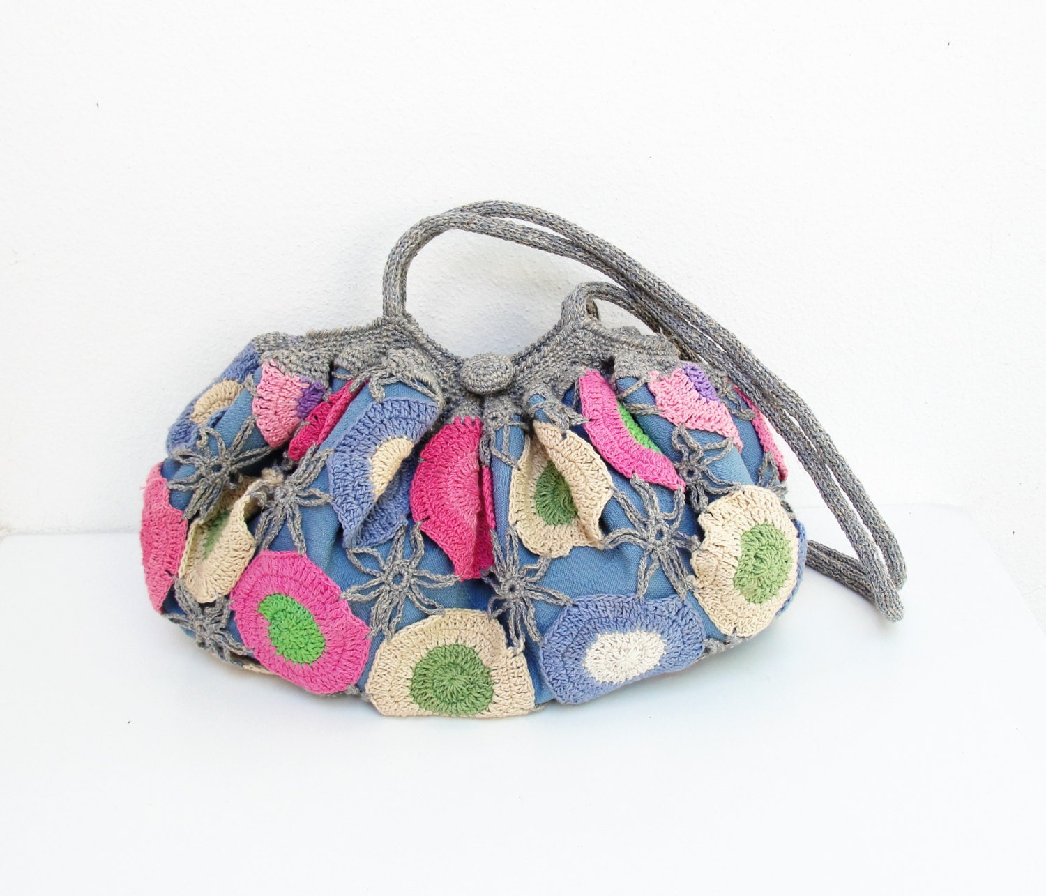 Happy Hobo Bag Crochetted Multicolor