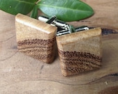 Handmade Square Wood Cuff Links - Square Wooden Cufflinks - For the Groom or a 5-Year Anniversary Gift - 3/4 inch