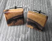 Wooden Cuff Links Handmade from Black and White Ebony Wood - Wood Cufflinks - Perfect for the Groom or as a Gift - 3/4 inch