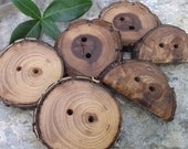 Wood Buttons - Assorted Wooden Buttons - Ohio Tree Branch Button Assortment - For Journals, Pillows, Handbags, Crochet, Knitting and Sewing