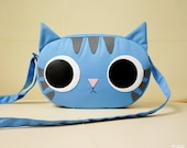 Blue pea kitty mini shoulder bag