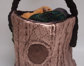 Floor bag, Large storage bag, waldorf toy, all natural toy, tree stump bag
