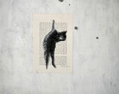 Mr Raperonzolo  - READY TO SHIP - original watercolor and tempera painting on page of antique book