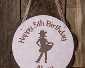Pink Cowgirl Birthday Party Decoration, Western Theme Door Sign in Pink and Brown Il_170x135