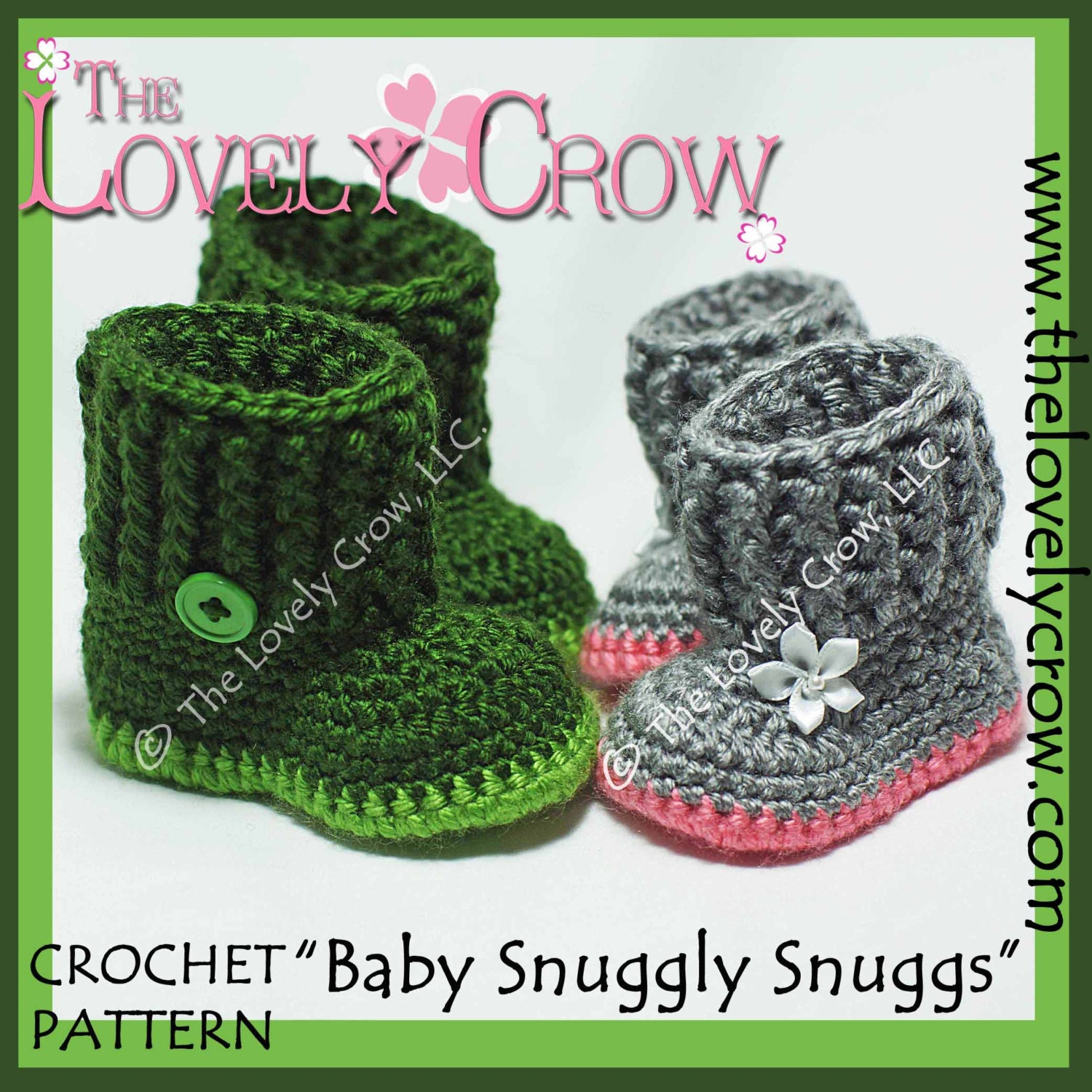 Baby Slippers Crochet Pattern BABY SNUGGLY SNUGGS digital