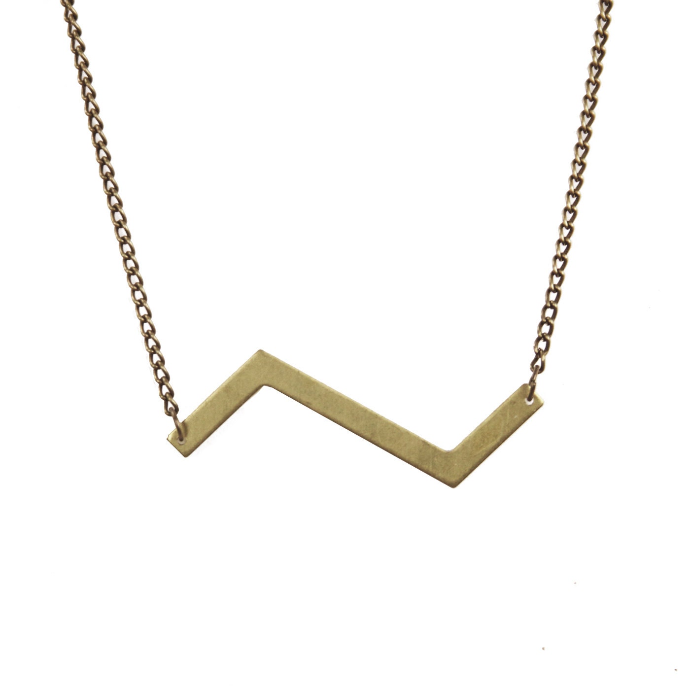 brass zigzag necklace