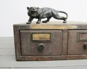 Wooden Card Catalog Index Box