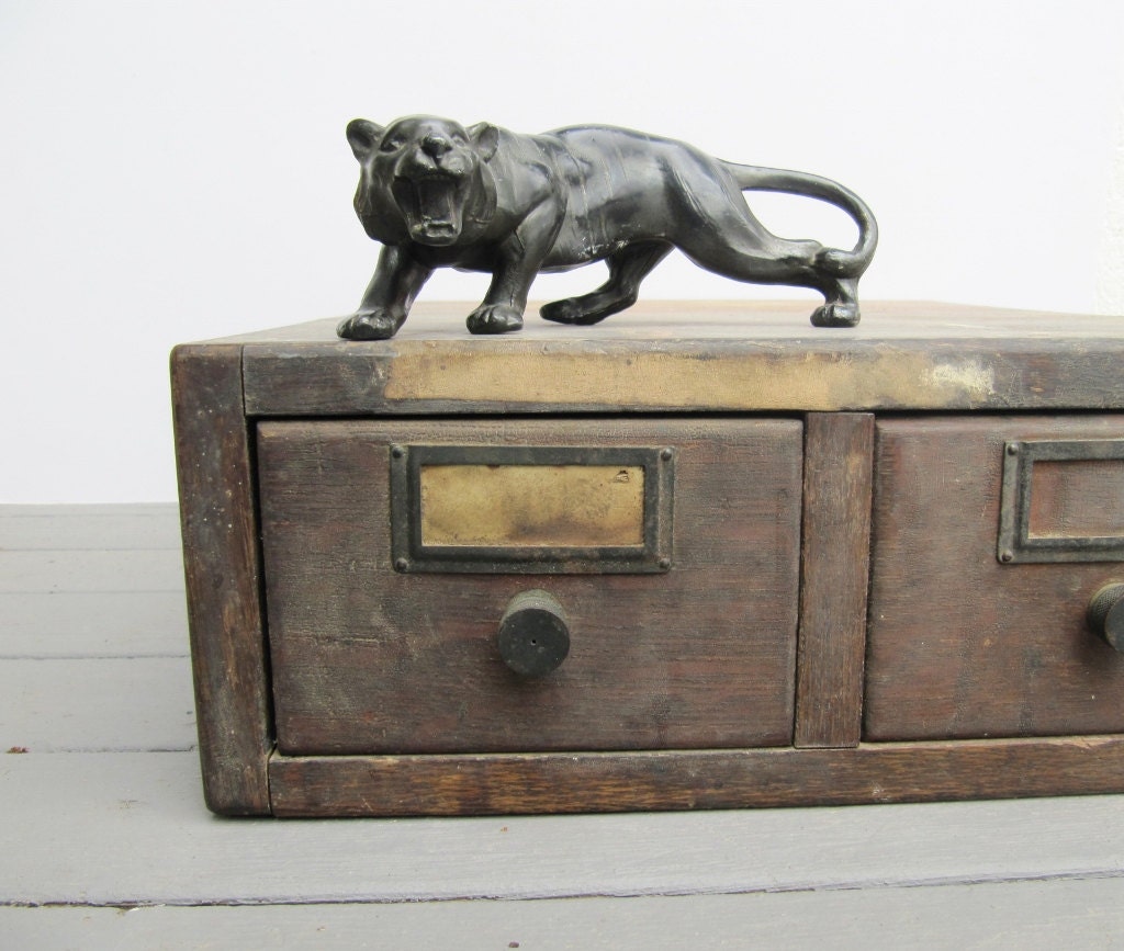 On Reserve-Wooden Card Catalog Index Box