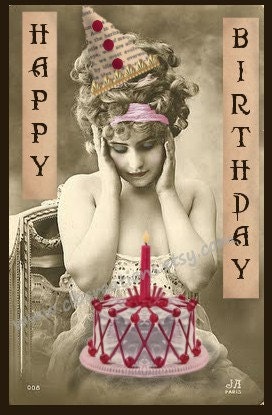 Happy Birthday Vintage Altered Digital Image