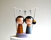 Custom Beautiful Bunting Mini Wedding Cake Topper