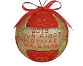 Wedding Shower Gift Mr and Mrs First Christmas 2013 Ornament
