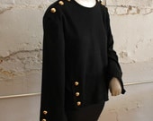 Vtg. Blk Victor Costa bell sleeve top