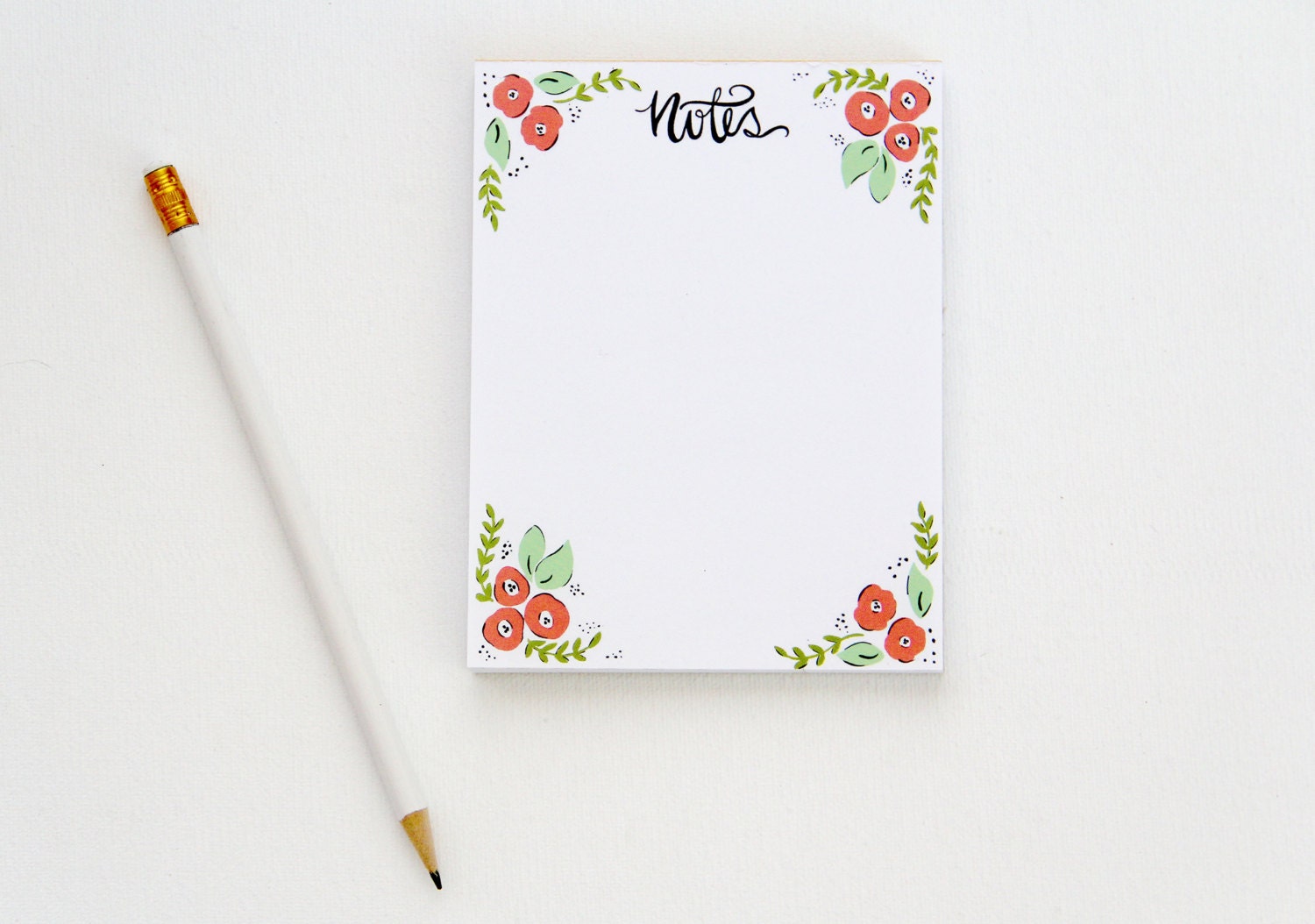 Hand Painted Stationery - Floral Notepad