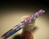 Computer Matrix Delphinium 6 in acrylic Hair sticks.