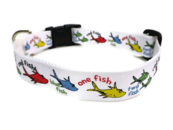 One Fish, Two Fish, Red Fish, Blue Fish Dog Collar