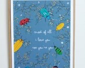 Love You Cos You're You - A5 Print