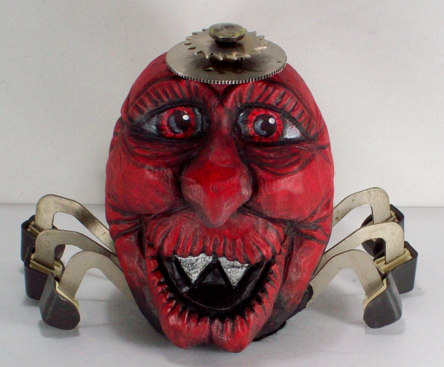 Halloween Spider Red Demon Francesca Steampunk Wood Carving