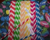 Paper Straws 25 Straws U-Pick Your Colors & Quantity Birthdays Weddings "Free Custom Worded Straw Flag PDF"     Ships Fast Everywhere