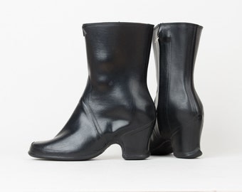 1940s Rubber Overshoes - Vintage 40s Black Overboots - B.F. Goodrich - Size 6.5