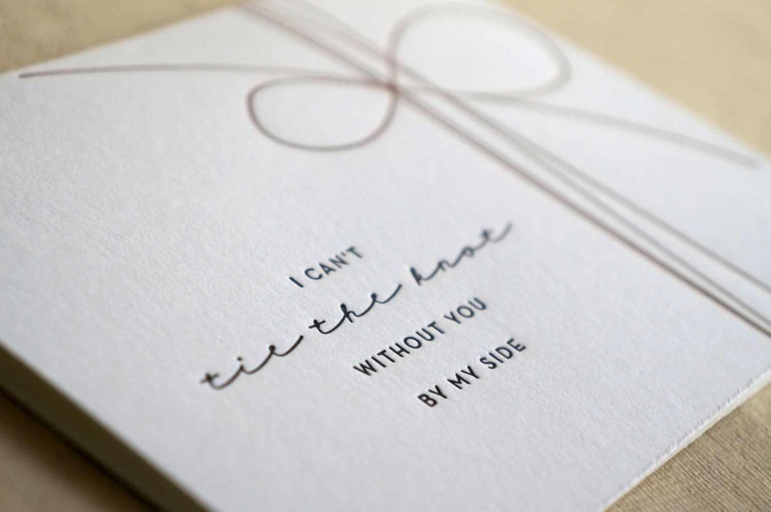 Will You Be My Bridesmaid Letterpressed Bow Card