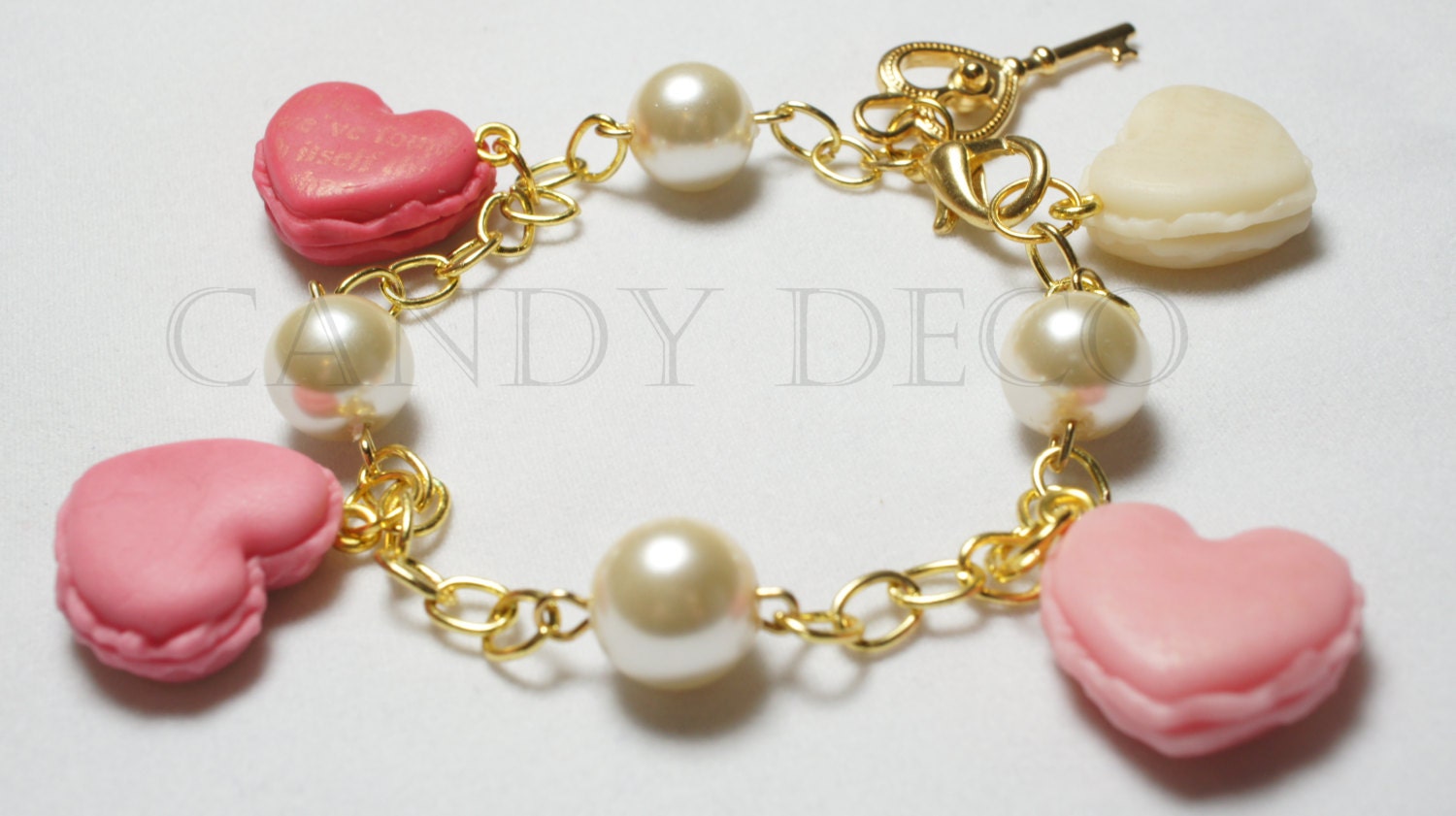 iHeart Macaron Pearl Bracelet