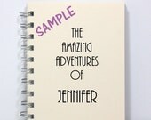 Art Deco Name Journal Notebook Diary Sketch Book - The Amazing Adventures of - Personalized With Your Name - Ivory