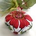 Pincushion, Bold Flowers with a  Rhinestone Button- Made to Order