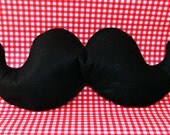 Black Large Plush Moustache Cushion/Pillow Movember Felt Toy Man dark